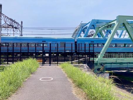 ロマンスカー ロマンスカー ロマンスカー,青いロマンスカー,mse60000形の写真素材