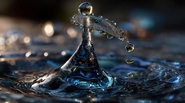 水滴が描く光と波紋 水滴が描く光と波紋の写真