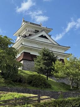 上山城 上山城,月岡城,城趾の写真素材