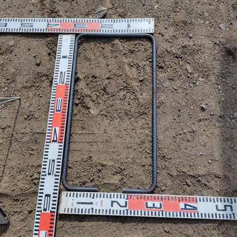 ため池改修工事の洪水吐・移行部の鉄筋 鉄筋,ため池工事,洪水吐の写真素材