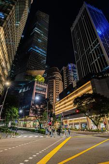 都市夜景 都市夜景,夜景,シンガポールの写真素材