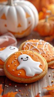 ハロウィンのアイシングクッキーの写真