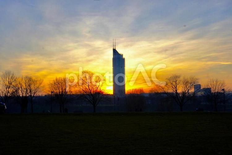 美しい夕日 サンセット,夕日,夕焼けの写真素材