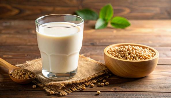 豆乳と大豆の写真