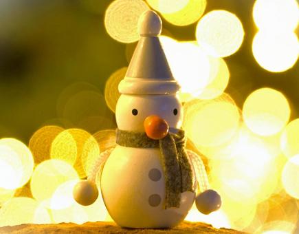 スノーマンの人形 クリスマス,雪だるま,スノーマンの写真素材
