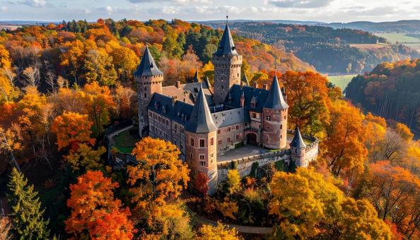 秋の古城の写真