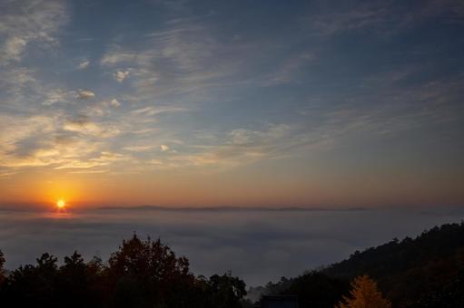雲海 風景,自然,秋の写真素材