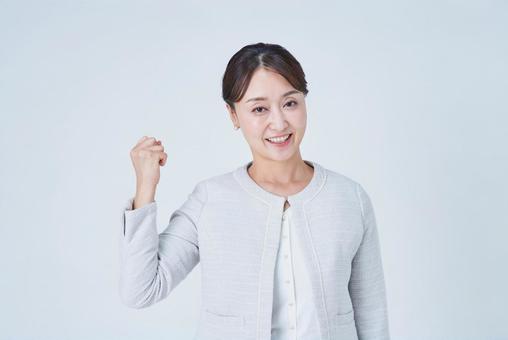 応援するビジネスウーマン 応援,激励,声援の写真素材