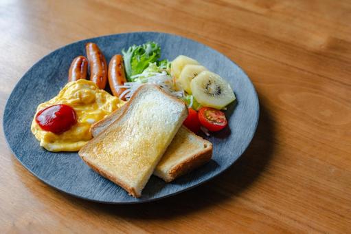 洋風朝食プレート 朝食,トースト,パンの写真素材