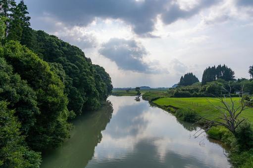 川の流れる風景 川の流れる風景 川,水面,空の写真素材