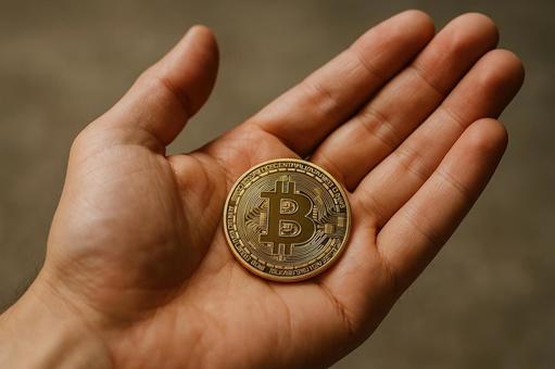 手のひらのビットコイン 手のひらのビットコインの写真