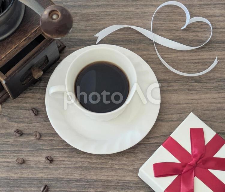 コーヒーとホワイトデー素材 ホワイトデー,素材,プレゼントの写真素材