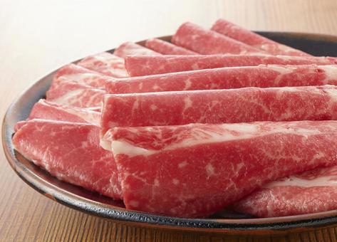 国産黒毛和牛 すき焼き用 国産黒毛和牛 すき焼き用 すき焼き用,しゃぶしゃぶ用,牛肉の写真素材