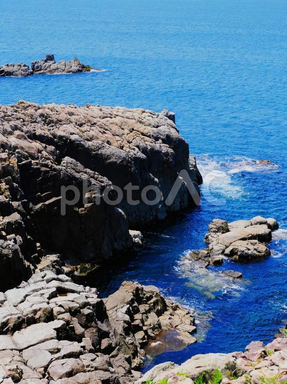 断崖の景色、東尋坊 東尋坊,岩場,海の写真素材