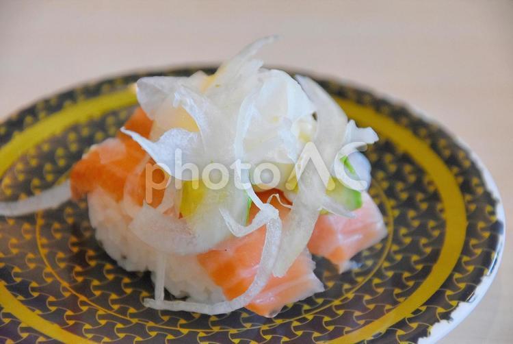 サーモンアボガド握り寿司 寿司,握り寿司,サーモンの写真素材