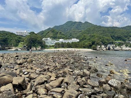 トンボロ　西伊豆 西伊豆,トンボロ,トンボロ現象の写真素材