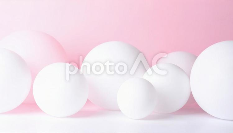 ピンクと白の丸いオブジェクト 背景,抽象,丸の写真素材