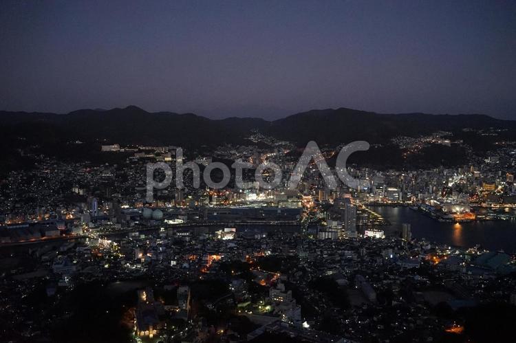 稲佐山から望む長崎市の夜景1 稲佐山,長崎,長崎市の写真素材