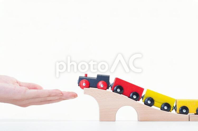 おもちゃの列車 おもちゃ,レール,交通の写真素材