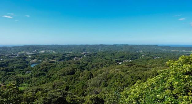 【壱岐】岳の辻展望台からの風景 岳の辻展望台,中央展望台,壱岐の写真素材