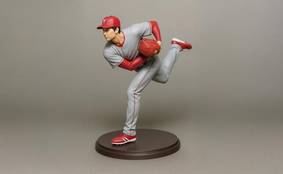 野球をする人物のフィギュア 野球をする人物のフィギュアの写真