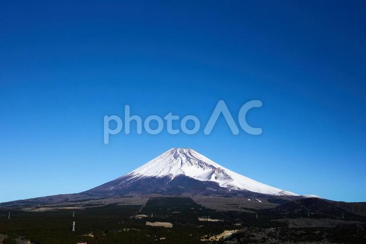 十里木高原展望台から見た富士山 富士山,宝永火口,世界遺産の写真素材