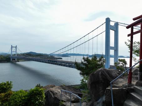 Photo, seto ohashi bridge, shimotsuisetoo bridge, honshu-shikoku bridge, 