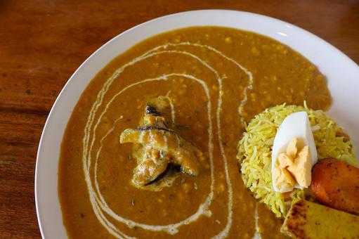 Key Mind Curry with Eggplant from a Curry Restaurant, JPG
