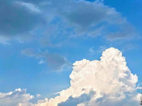 8月の入道雲と怪しげな黒雲 8月の入道雲と怪しげな黒雲の写真