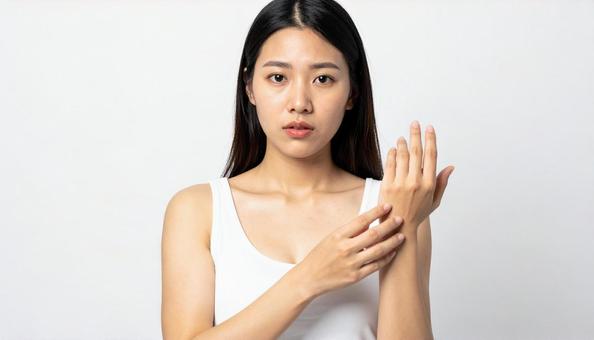 若い女性の手荒れイメージ 若い女性の手荒れイメージの写真