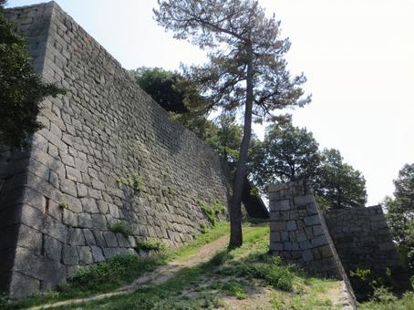 丸亀城 三の丸 戌亥櫓跡の石垣 丸亀城 三の丸 戌亥櫓跡の石垣 丸亀城,現存天守,高石垣の写真素材