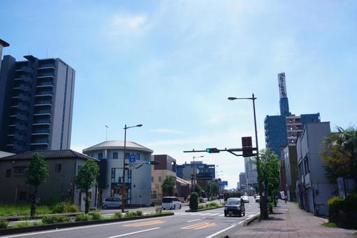 宮崎県都城市街地 宮崎県都城市街地 宮崎県,都城市,風景の写真素材