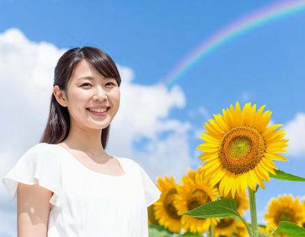 ひまわり・虹と彼女 ひまわり・虹と彼女の写真