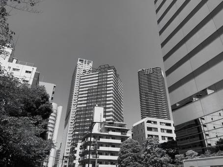 タワーマンションのある都市風景 タワーマンションのある都市風景 タワーマンション,街並み,風景の写真素材