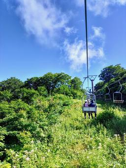 月山 ペアリフト 月山 ペアリフト リフト,ペアリフト,月山の写真素材