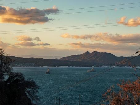音戸 音戸,呉市,夕暮れの写真素材