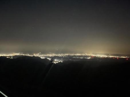 Photo, night view, takabotchi plateau, mountain, 