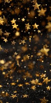 輝く金色の星のファンタジーの写真