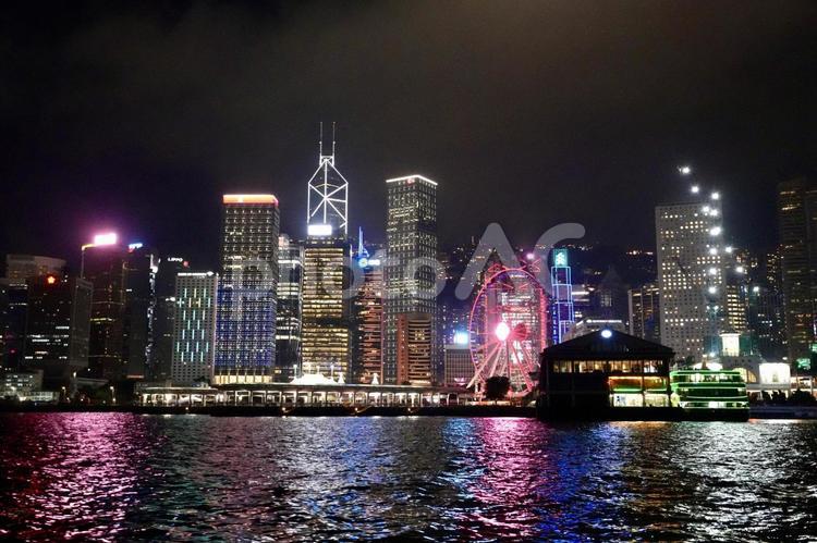 香港ビクトリア湾の夜景① 香港ビクトリア湾の夜景① 香港,ビクトリア湾,海の写真素材