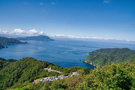 三方五湖テラスからの風景 三方五湖テラスからの風景 三方五湖,五湖テラス,レインボーラインの写真素材