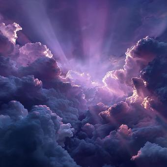 神秘的な紫色の雷雲 神秘的な紫色の雷雲の写真