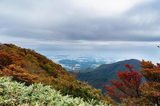 三重　御在所岳　朝陽台広場からの伊勢湾 御在所岳,山,御在所山の写真素材