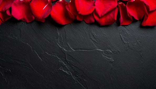 黒い背景に置かれた薔薇の花びら 黒い背景に置かれた薔薇の花びらの写真