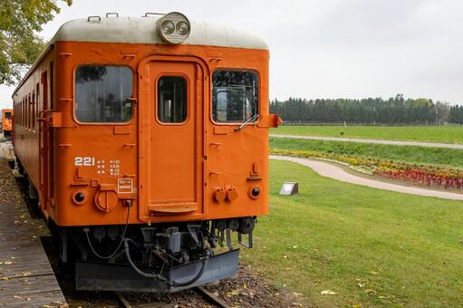 幸福交通公園と国鉄車両キハ22系 静態保存,国鉄,キハ22系の写真素材
