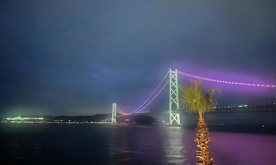 明石海峡大橋 風景,空,明石海峡大橋の写真素材