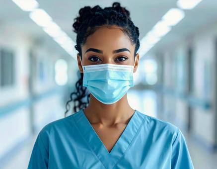 マスクをつけた看護師の写真