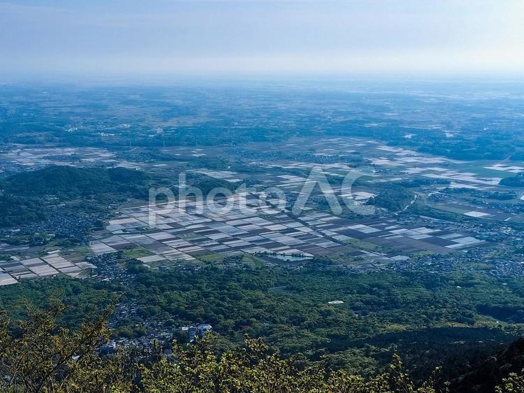 筑波山ロープウェイからつくば市方面の眺望 筑波山ロープウェイ,眺望,風景の写真素材