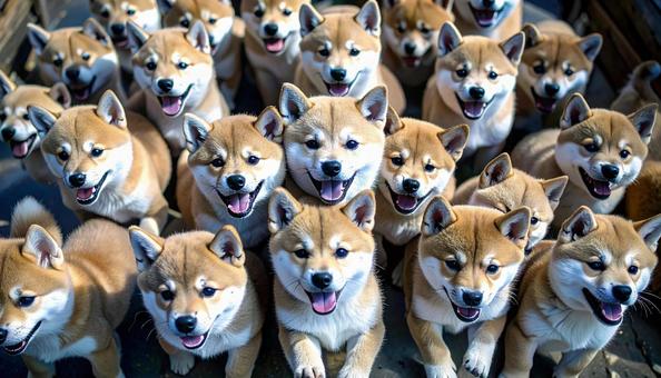 犬の大群 犬の大群の写真