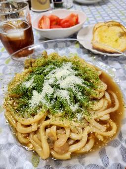 Soy sauce carbonara udon 3, JPG Soy sauce carbonara udon 3, JPG