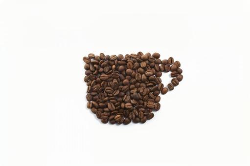 コーヒー豆でコーヒーカップ コーヒー豆,ピクトグラム,コーヒーの写真素材